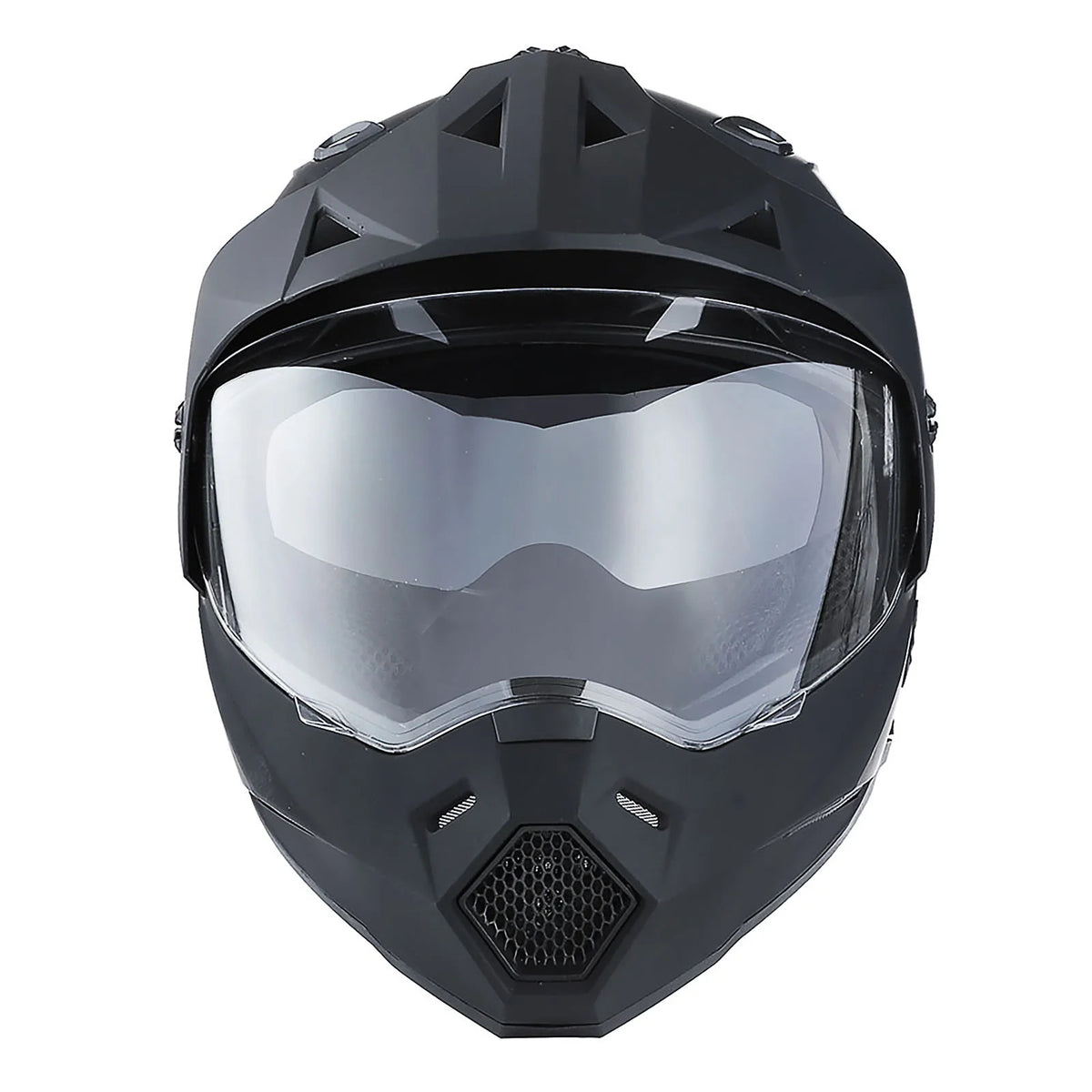 1Storm Youth Kids Dual Sport Dual Visor Motorcycle Motocross Off Road Full Face Helmet: HF802Youth Matt Black + Motorcycle Bluetooth Headset