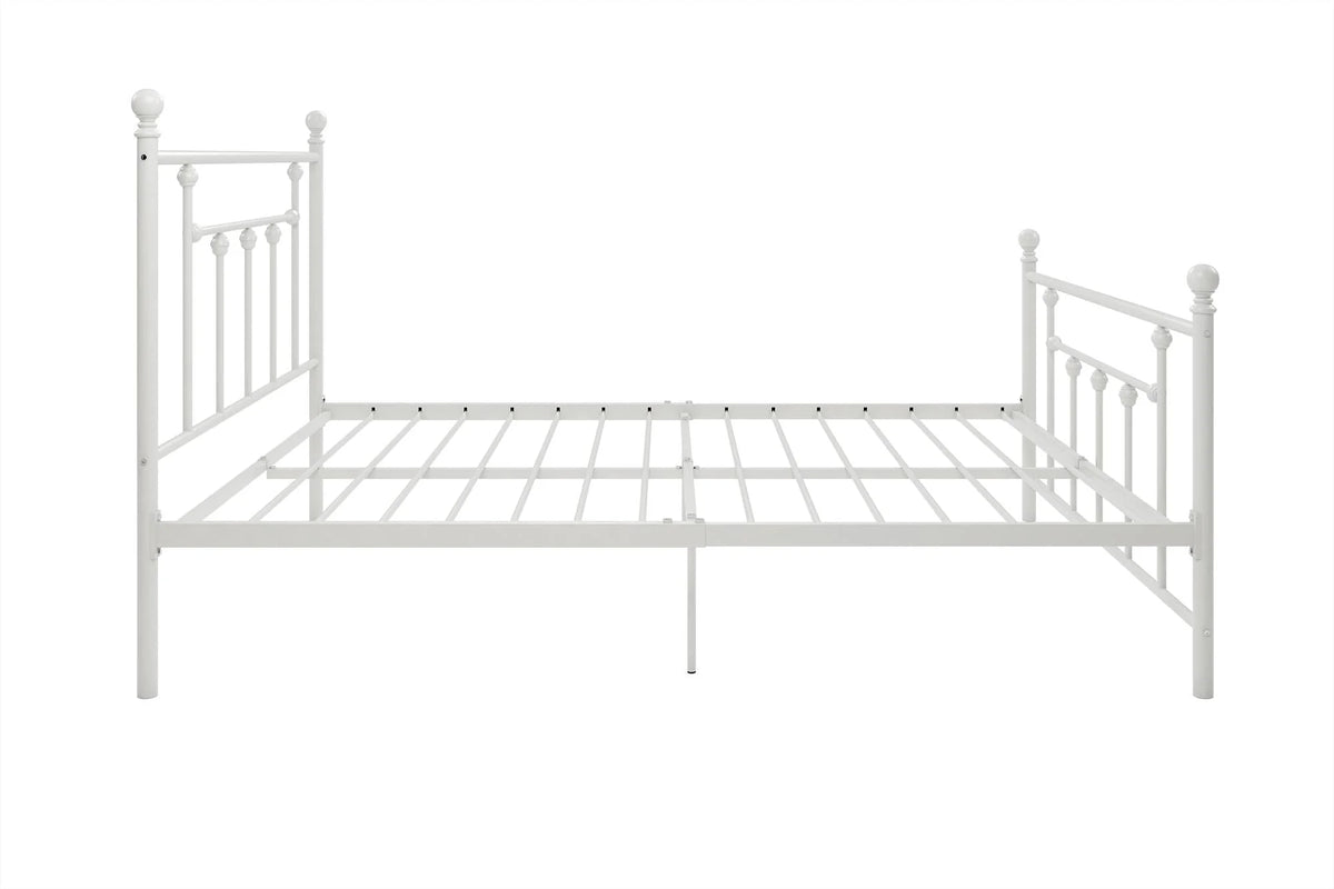 DHP Manila Metal Platform Bed with Adjustable Height, Full, White