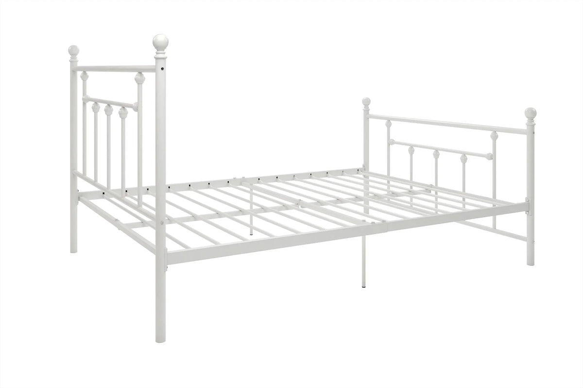 DHP Manila Metal Platform Bed with Adjustable Height, Full, White