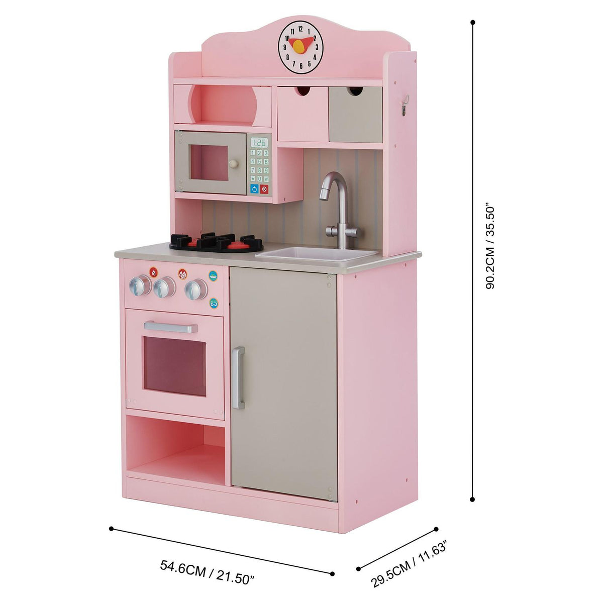 Teamson Kids - Little Chef Florence Classic Play Kitchen - Pink / Grey