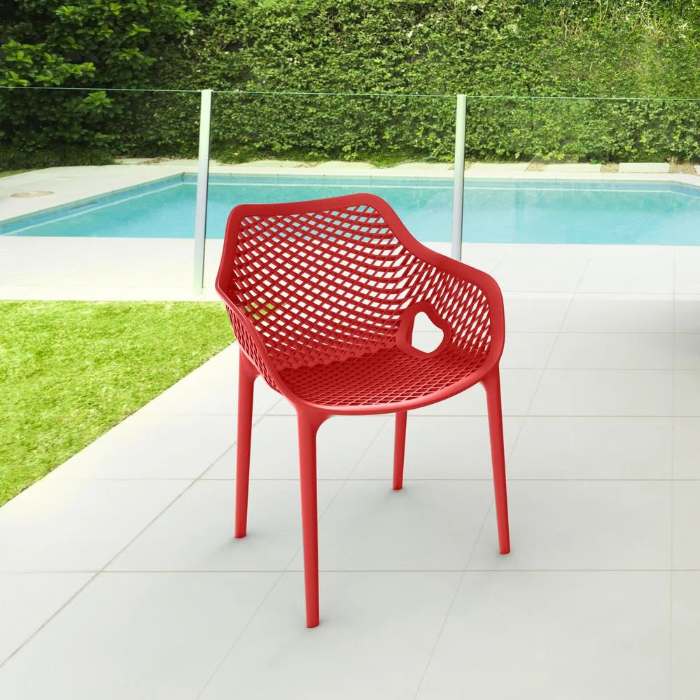 Compamia Air XL Outdoor Patio Dining Arm Chair in Dark Gray