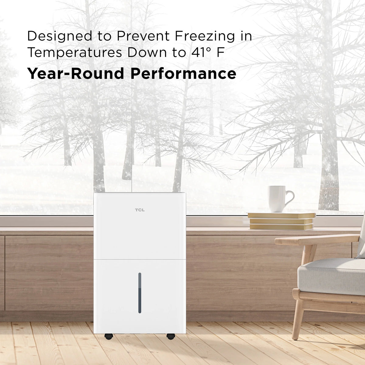 TCL 50 pt 4,500 sq ft Smart Dehumidifier with Pump White - Energy Star 2024, Works with Alexa/Google Assistant