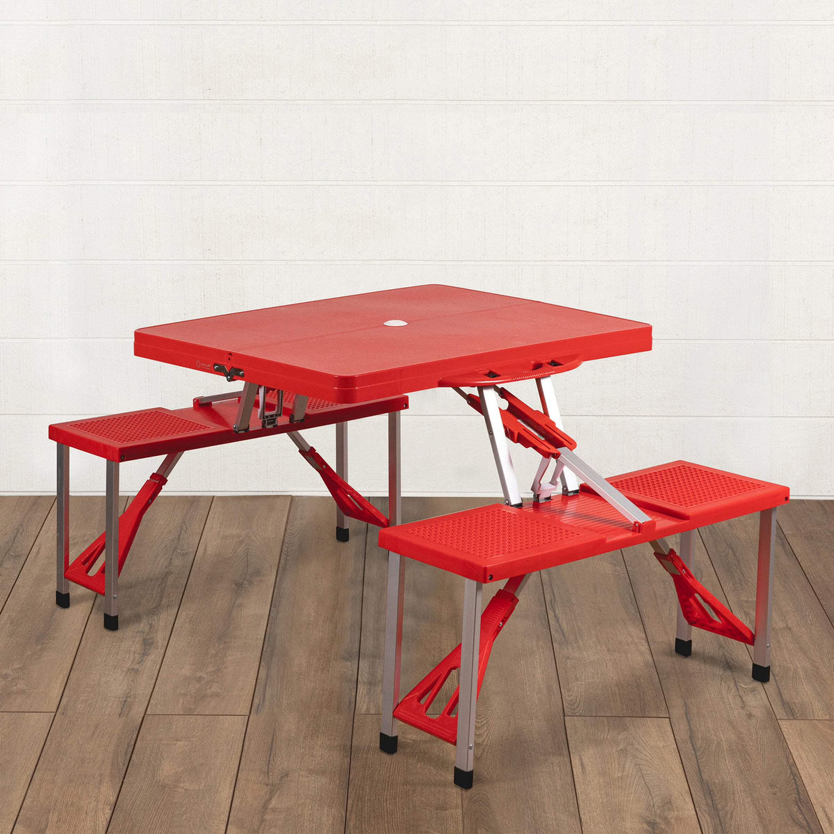 Picnic Time Red Folding Picnic Table